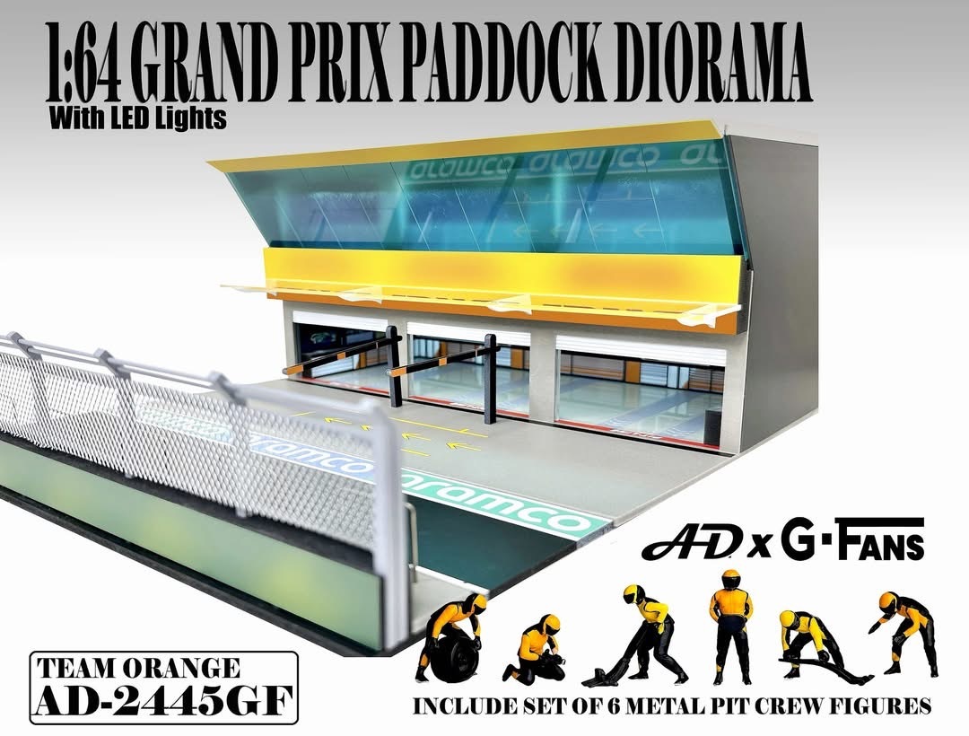 預訂 Pre Order - American Diorama 1/64 Grand Prix Paddock Diorama – Team Orange (AD-2445)