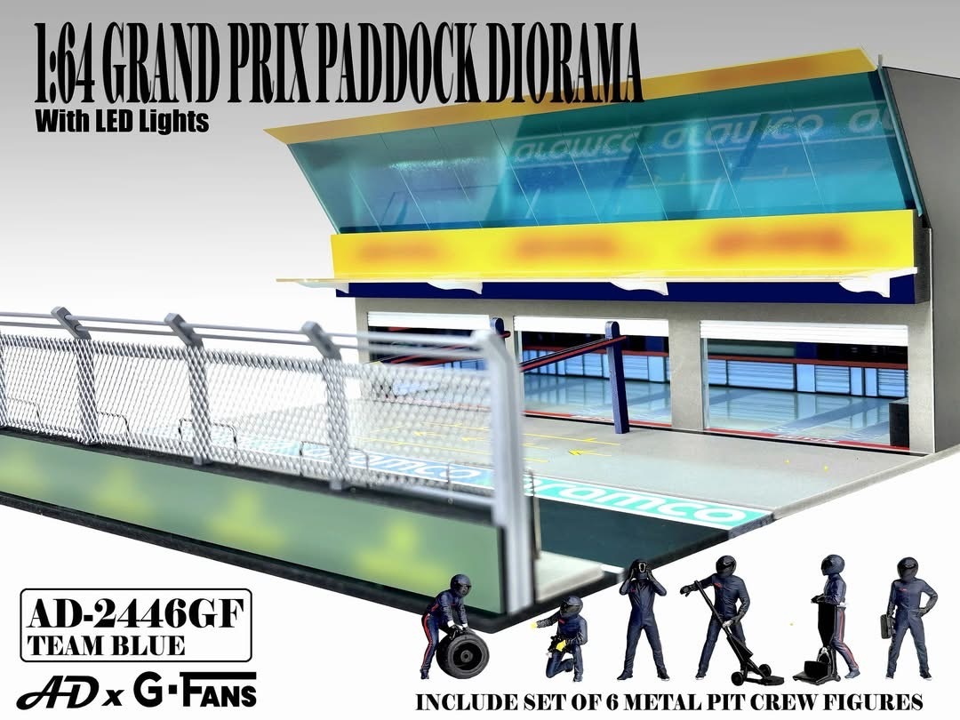 預訂 Pre Order - American Diorama 1/64 Grand Prix Paddock Diorama – Team Blue (AD-2446)