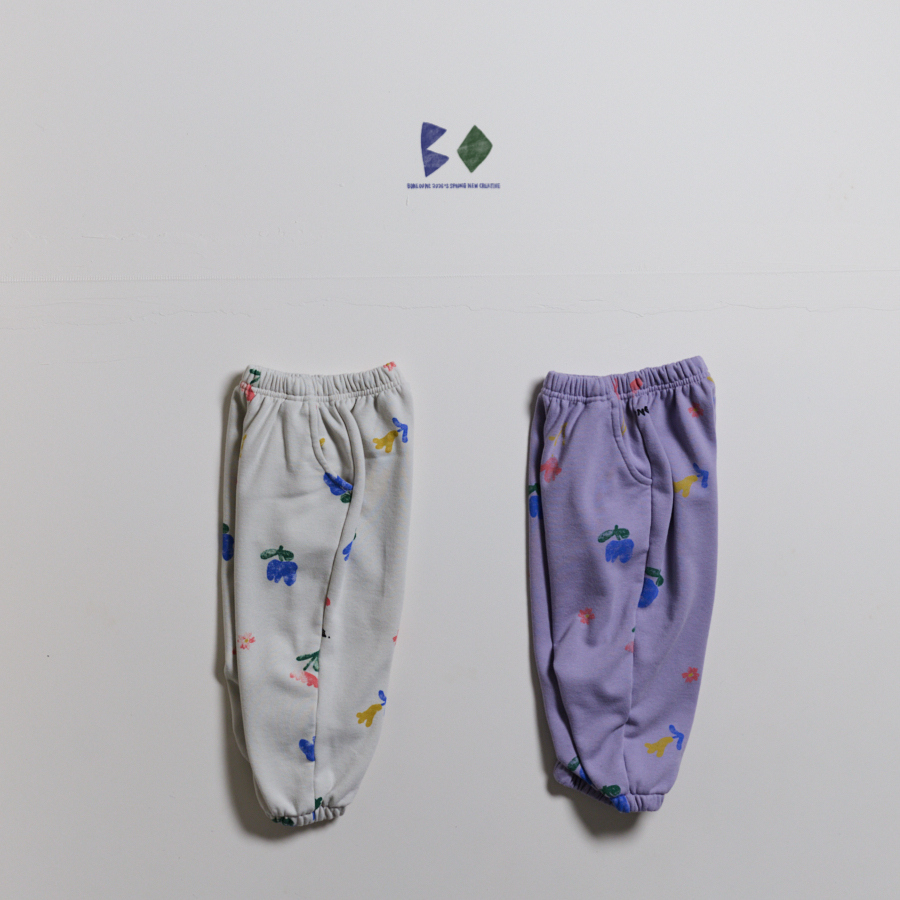 霧感花色縮口褲