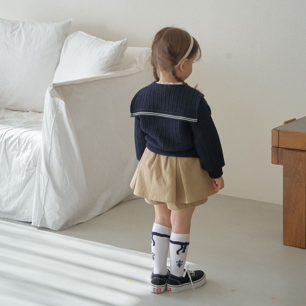 90-140 水手服翻領針織外套