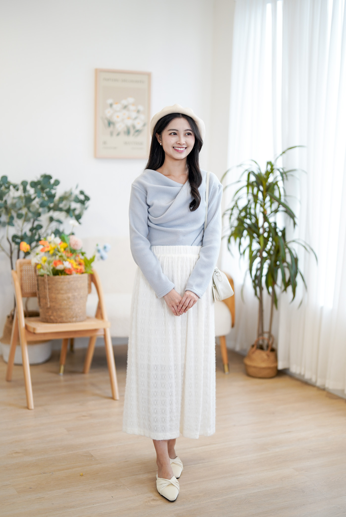 SK597 Mist Weave Long Skirt