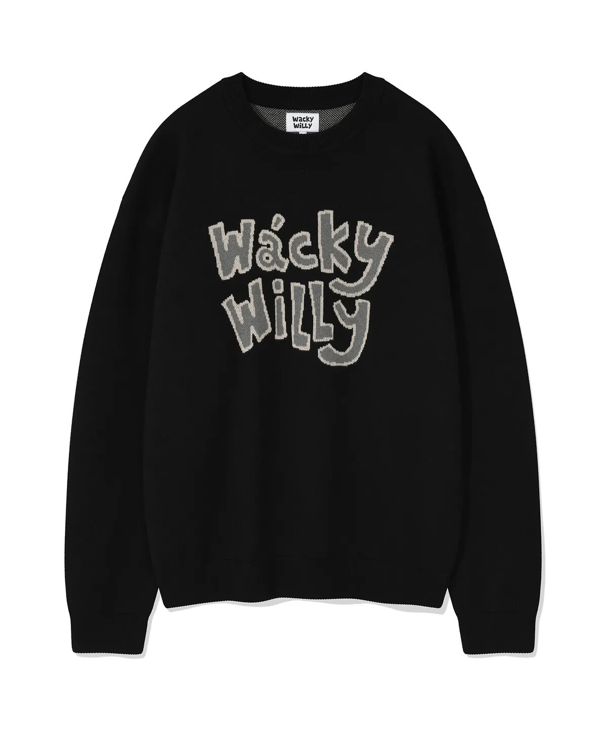 【OWN】Wacky Willy 長袖 上衣 針織 塗鴉 秋冬新品 黑色 奶油灰 不分男女