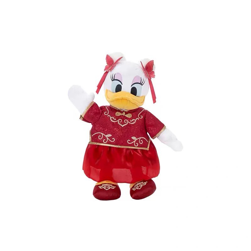 中式婚服新婚 唐老鴨 Donald 黛西 Daisy 娃娃 玩偶 壓床玩偶 禮服造型 -上海迪士尼樂園
