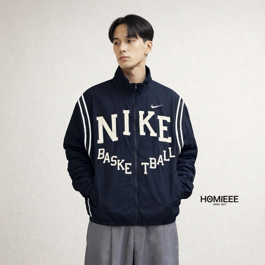 Nike Basketball Jacket 風衣外套 立領 防風 深藍 [IB9968-475]