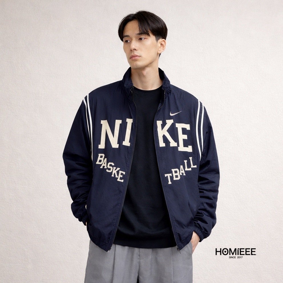 Nike Basketball Jacket 風衣外套 立領 防風 深藍 [IB9968-475]