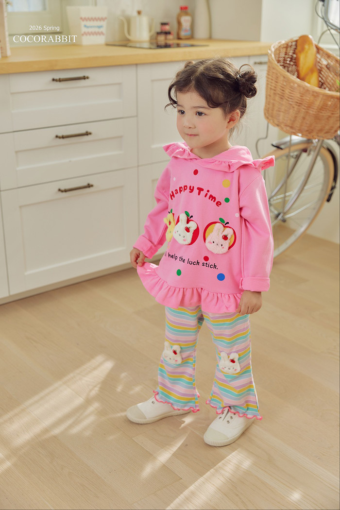 正韓春Coco Rabbit 彩虹條紋喇叭褲