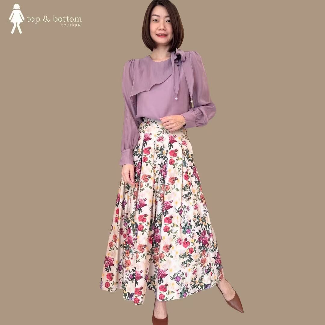 LONG SLEEVE ORGANZA BLOUSE WITH FRILLS FRONT