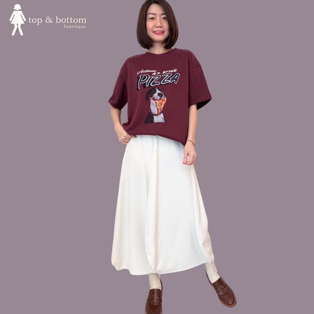 ELASTIC BUBBLE MIDI SKIRT