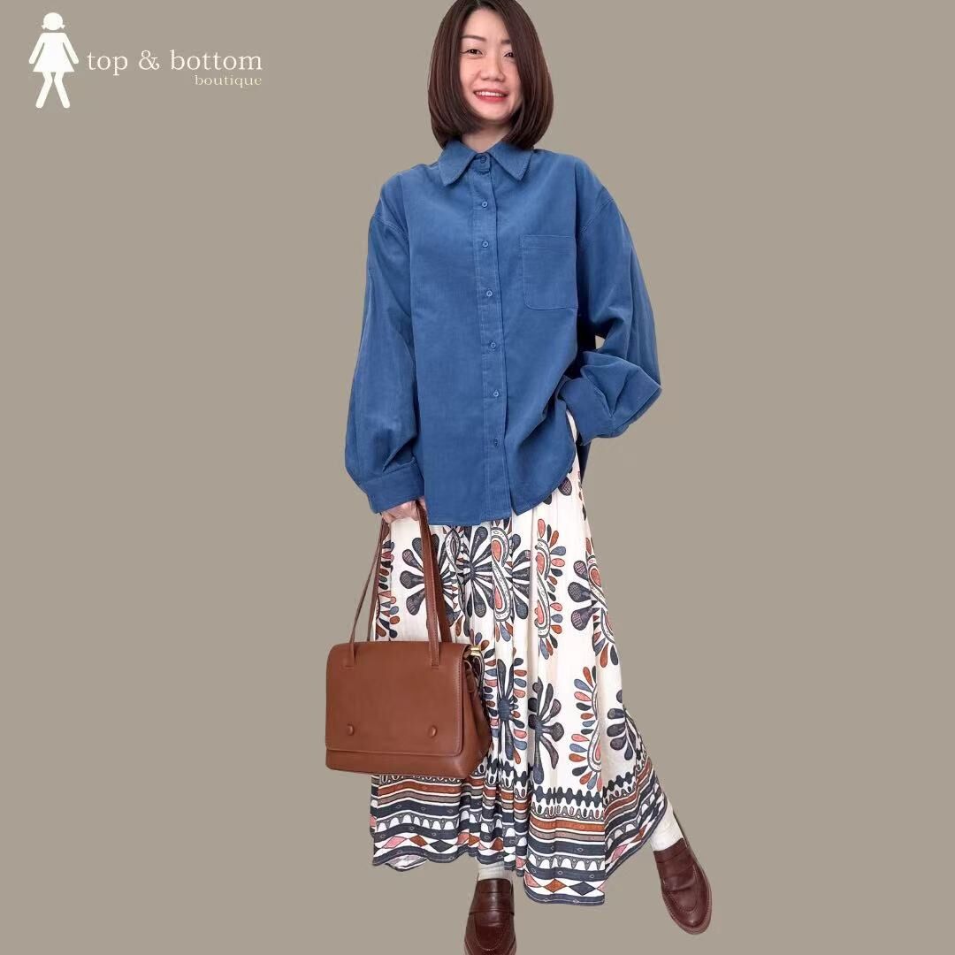 ELASTIC WAISTED FLOWER PRINTED LONG SKIRT