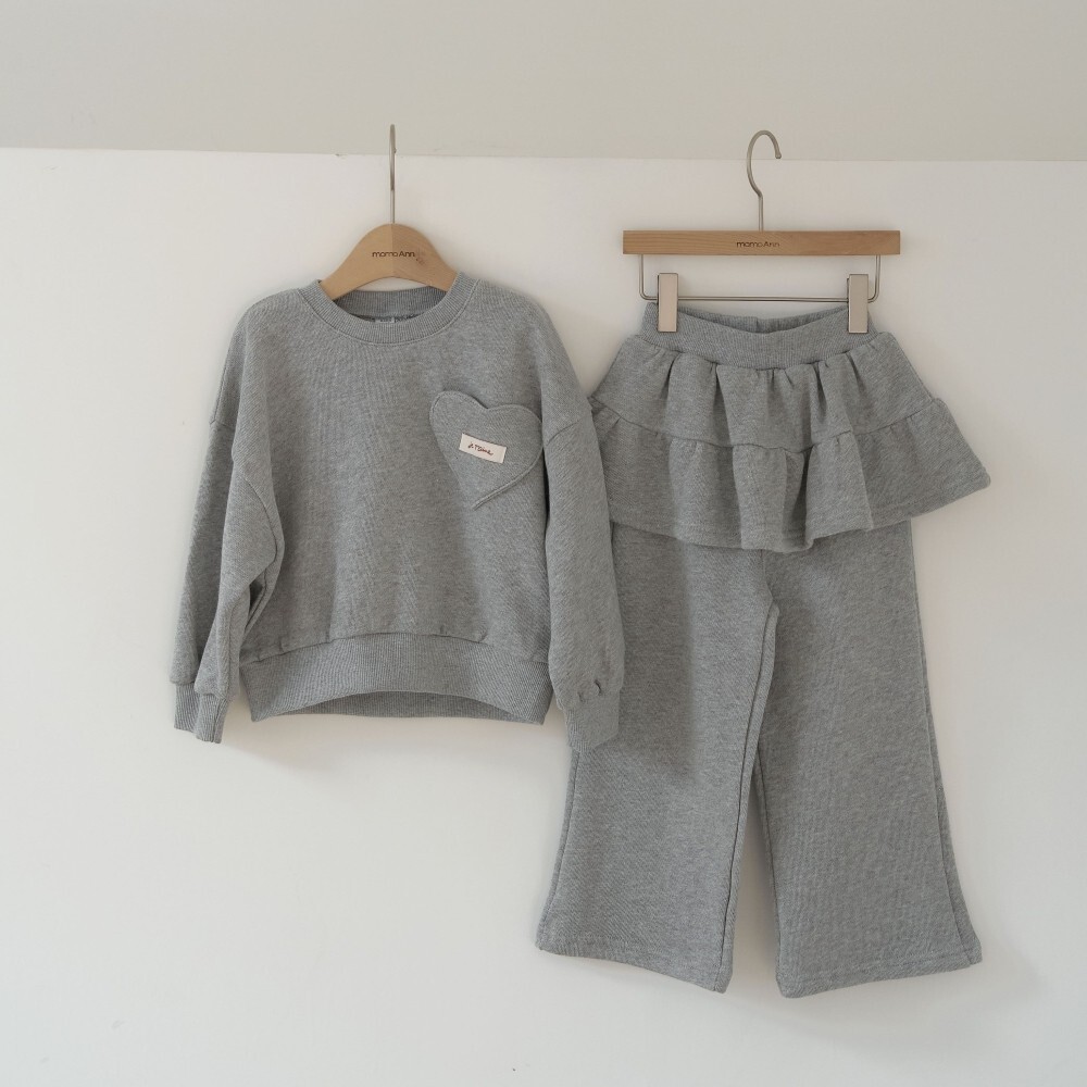 90-140 心型口袋荷葉褲套裝