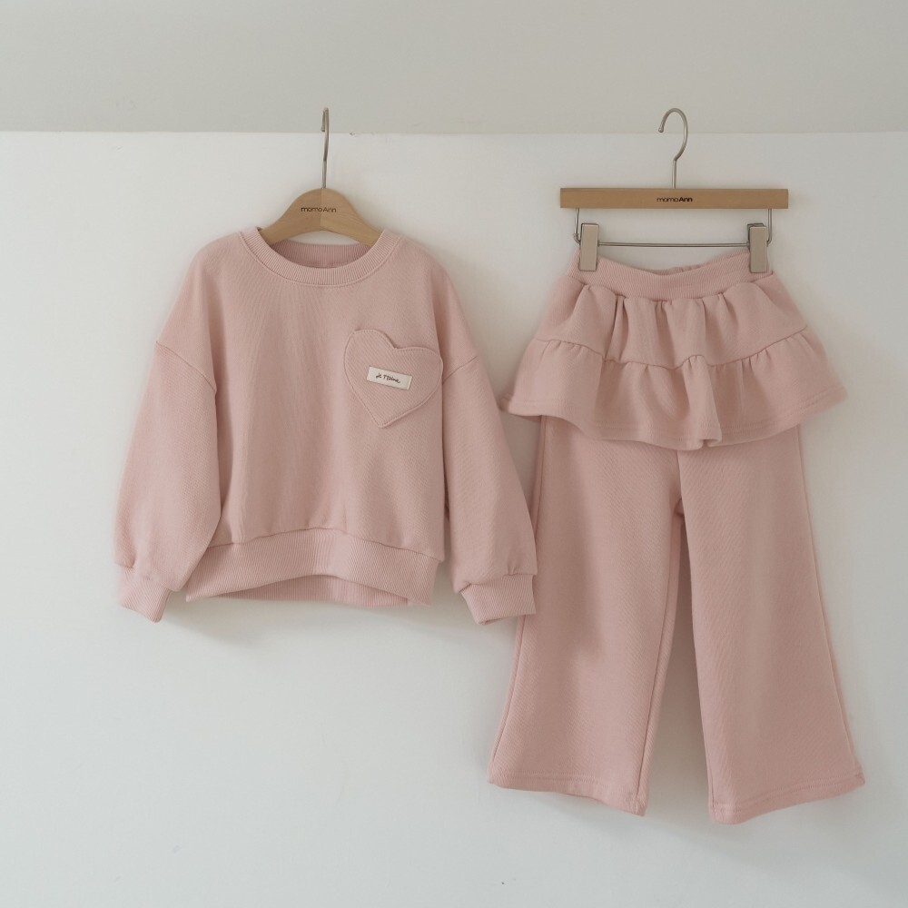 90-140 心型口袋荷葉褲套裝