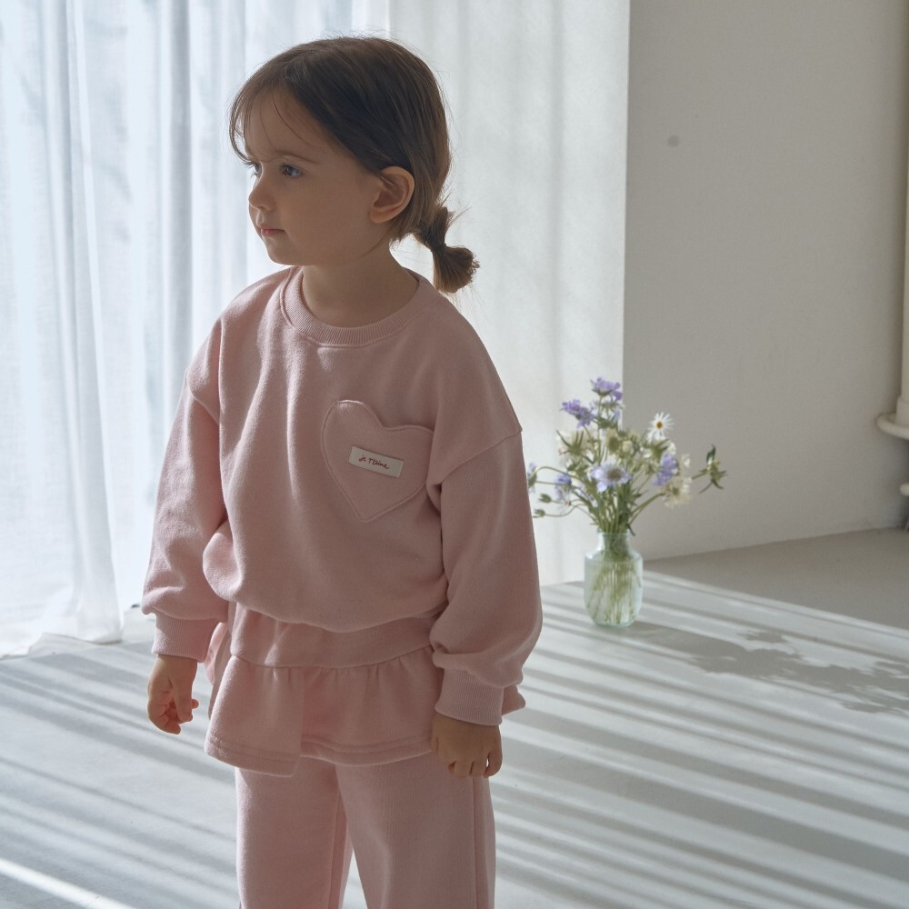 90-140 心型口袋荷葉褲套裝