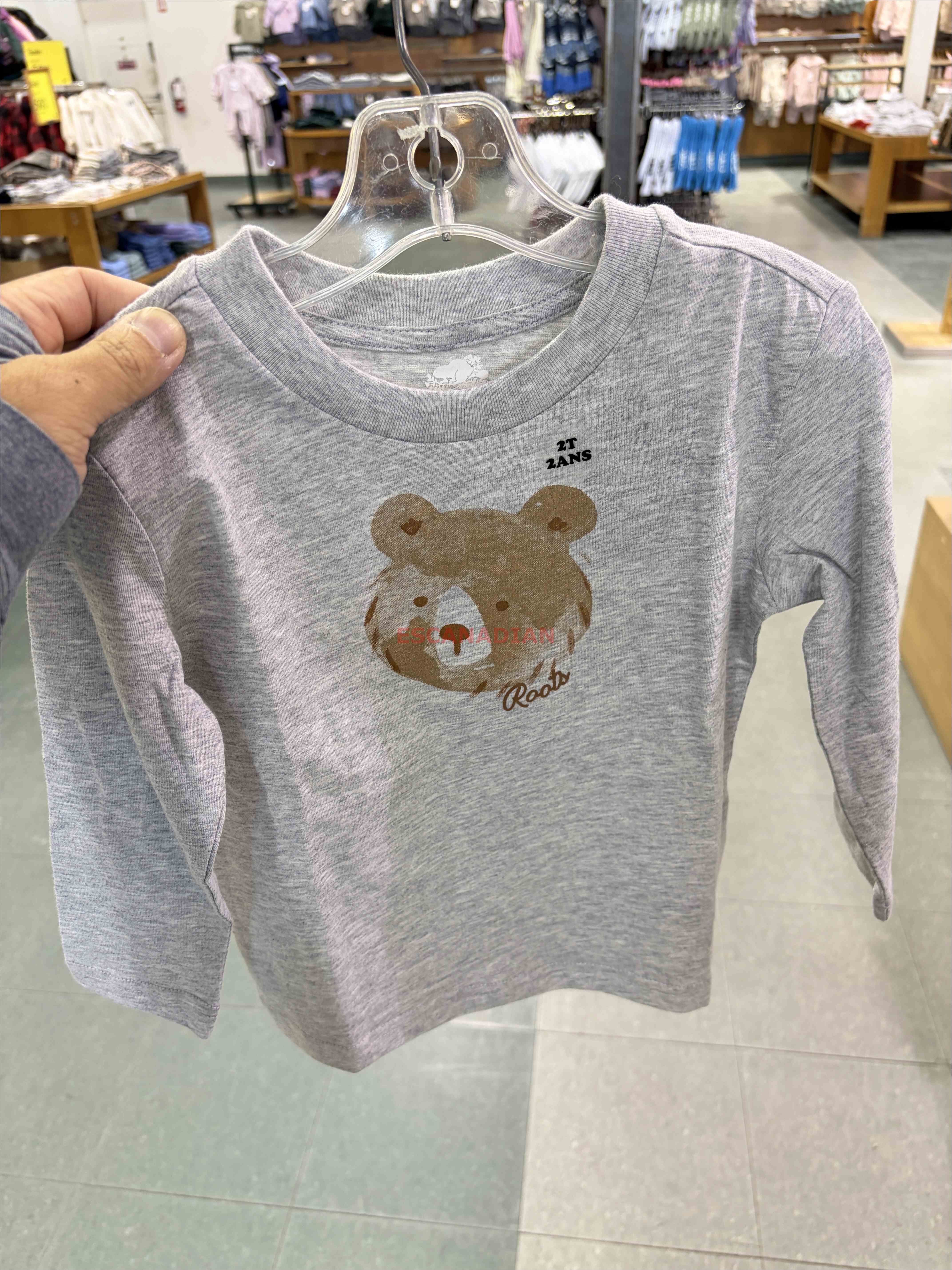 ROOTS 小童 熊熊圖案 長TEE