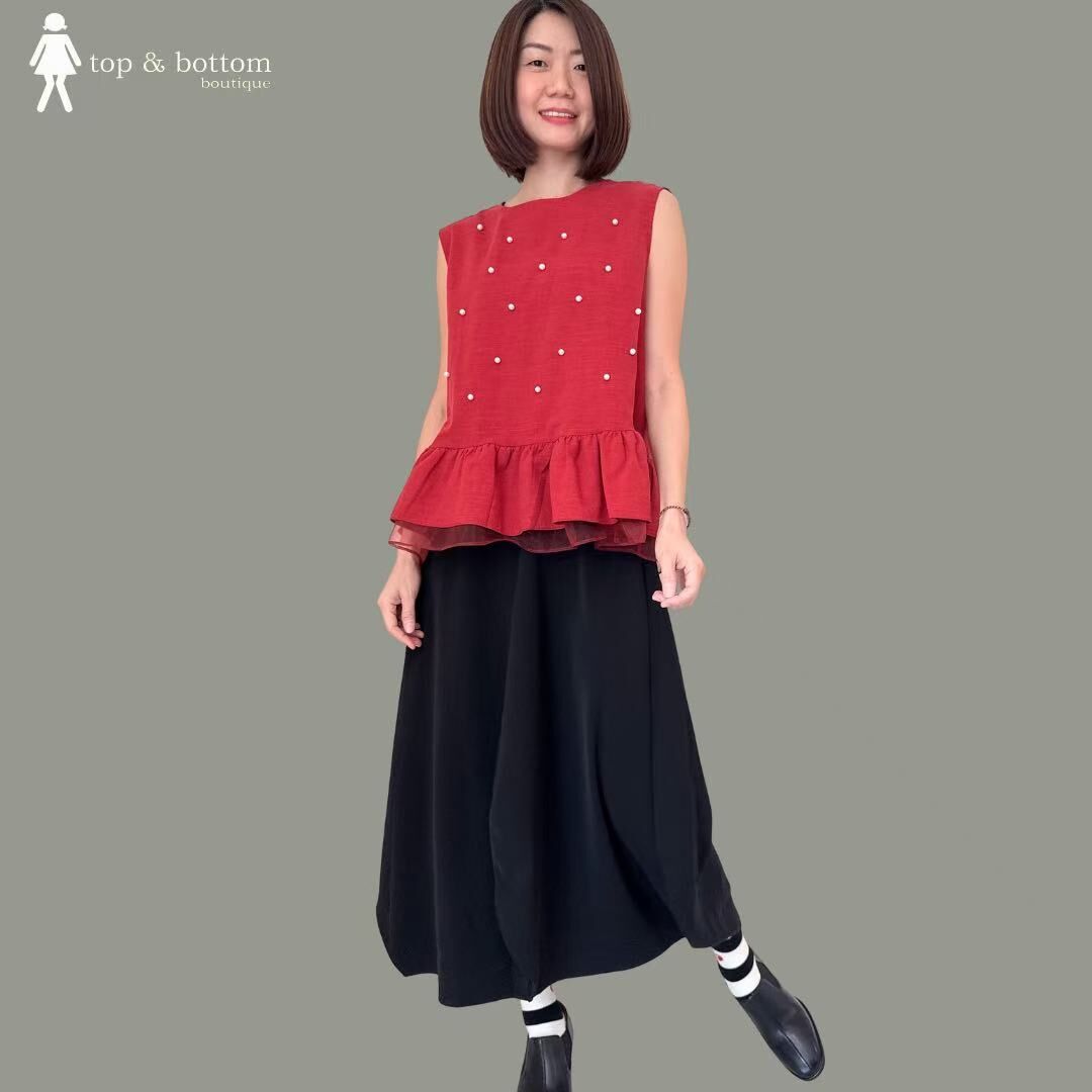 ELASTIC BUBBLE MIDI SKIRT