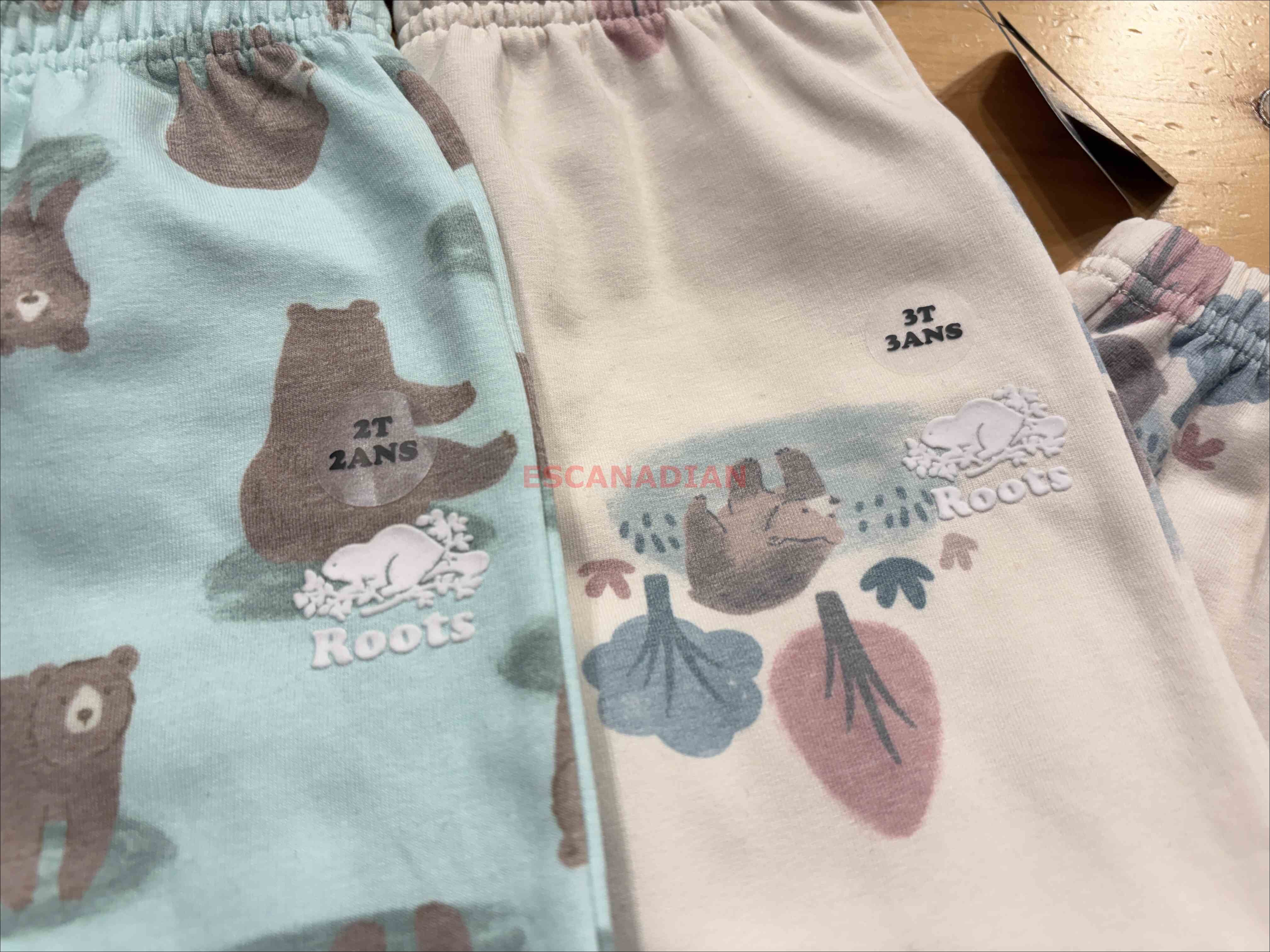 ROOTS 小童/baby 動物系列 細緻棉刷毛  滿版 刷毛 縮口 棉褲 (2色)