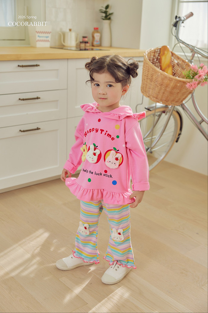 正韓春Coco Rabbit 兩色兔兔連帽花邊上衣