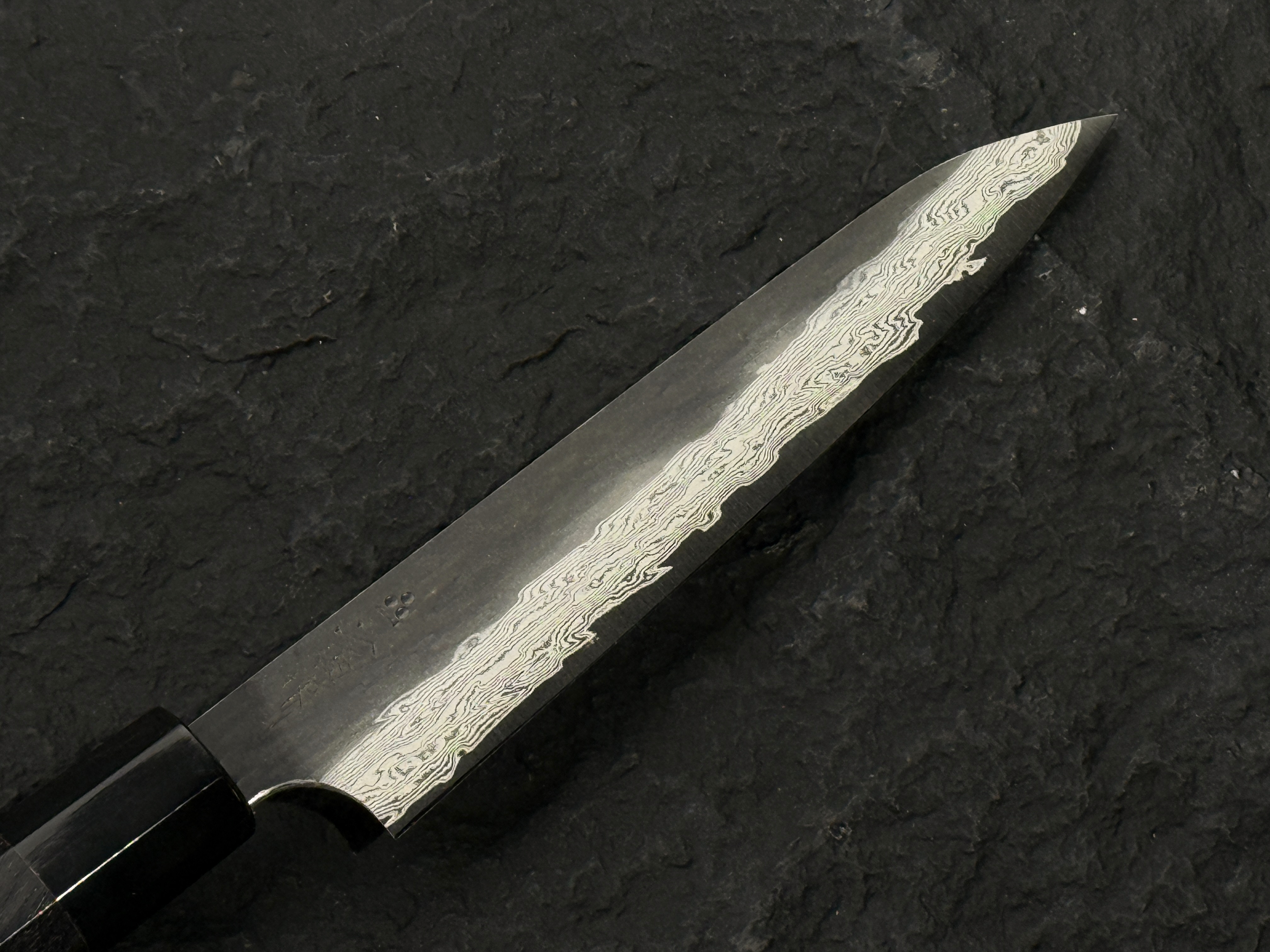 二唐刃物 VG XEOS 黑打 槌目 墨流 小刀