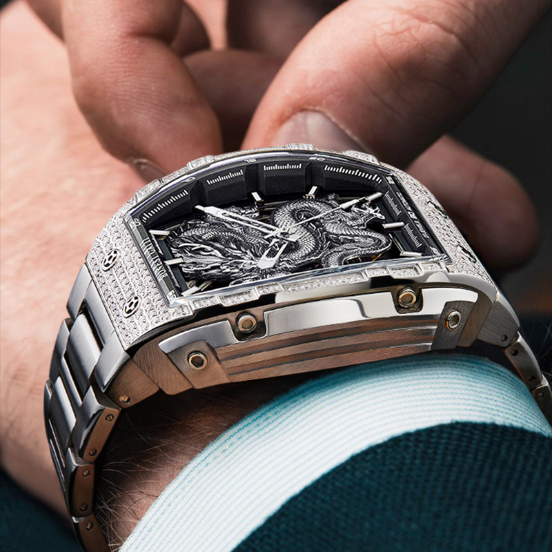 (預購)【Bonest Gatti 布加迪】騰龍魅影系列 BG5605 酒桶 晶鑽 動能儲存 鏤空 夜光 機械錶