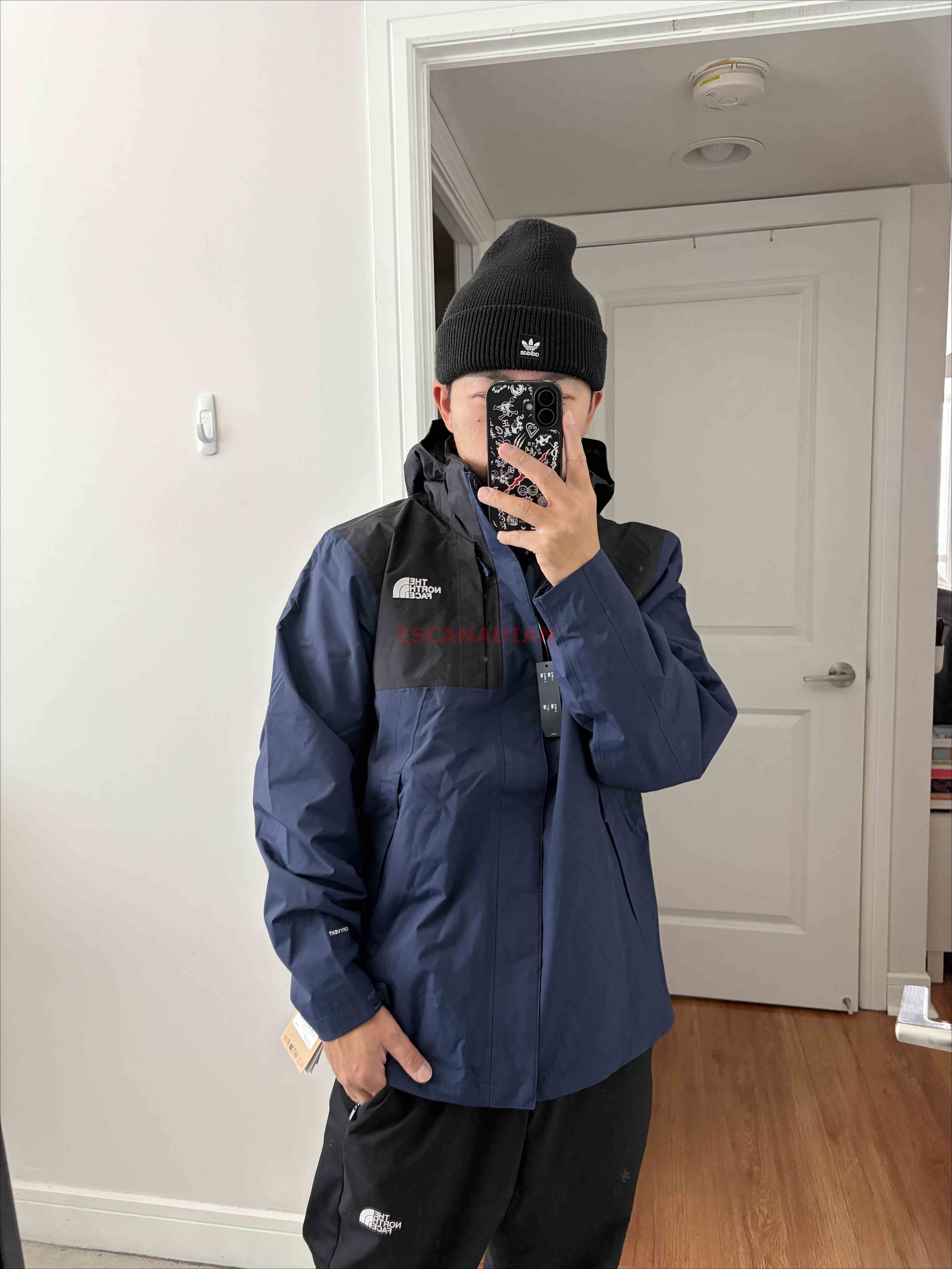 THE NORTH FACE 男大人 三合一 刺繡小標 發熱棉內裡  防風 防水 連帽外套 (帽子可拆/內裡可單穿)