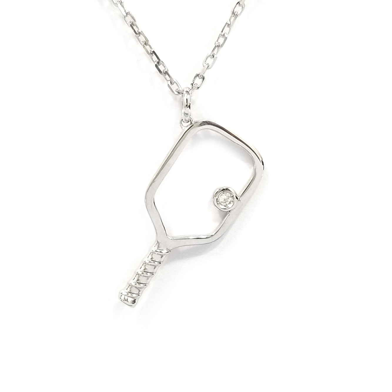925純銀 實驗室培育鑽石匹克球頸鏈