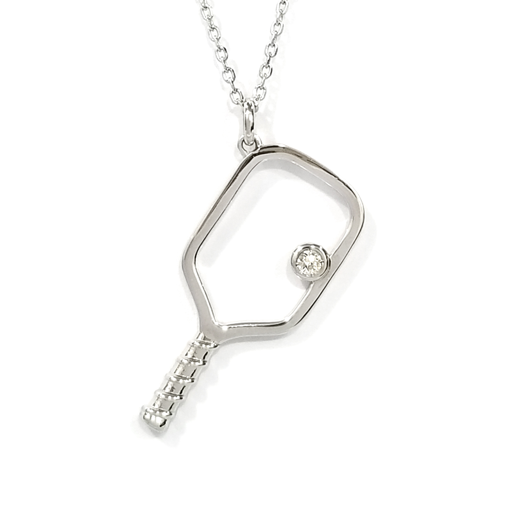 925純銀 實驗室培育鑽石匹克球頸鏈
