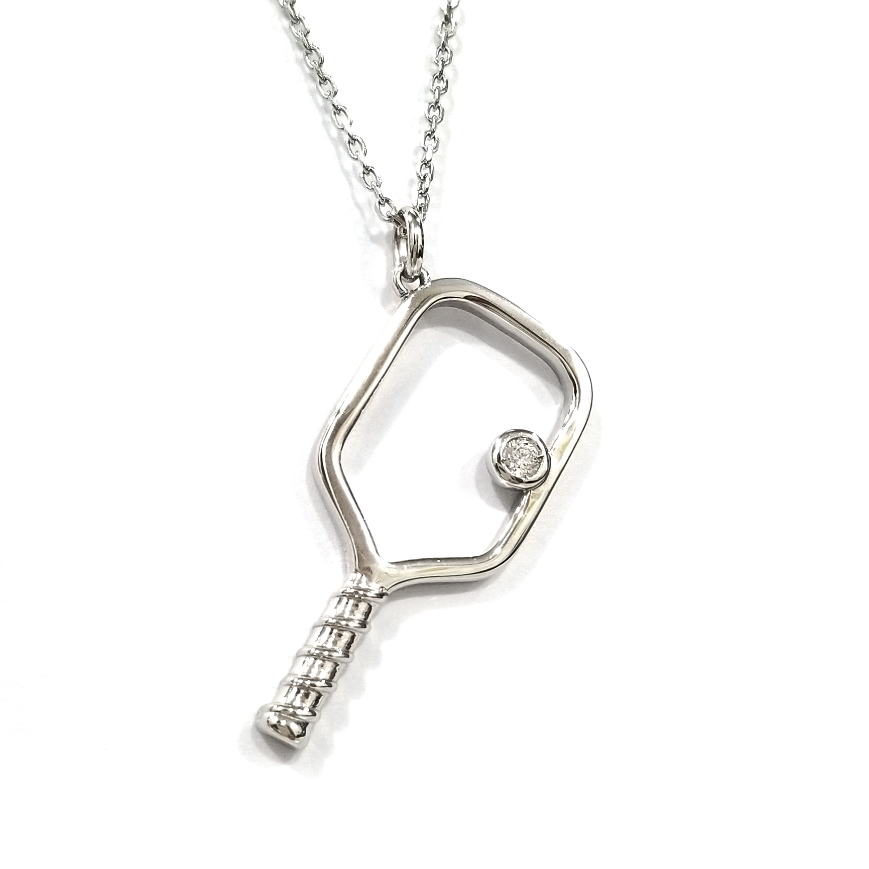 925純銀 實驗室培育鑽石匹克球頸鏈