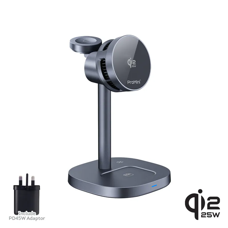 Magic-Pro ProMini MagW5 32.5W Qi2.2認證 •TEC半導體製冷三合一無線充電座(連火牛)