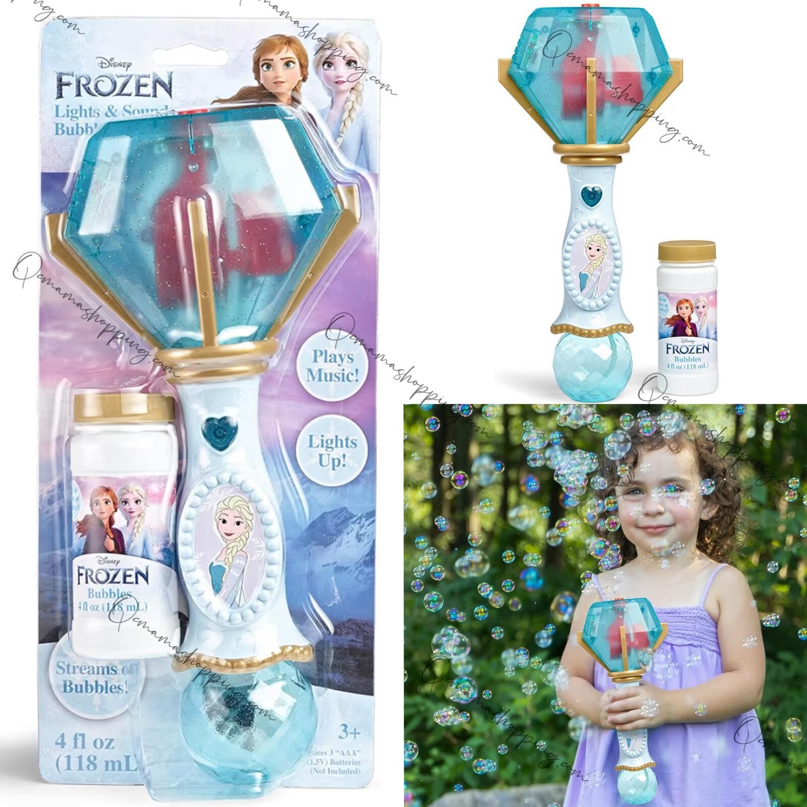 (現貨) 美國直送Frozen Elsa & Anna Bubble 公主棒 (有燈+Music)