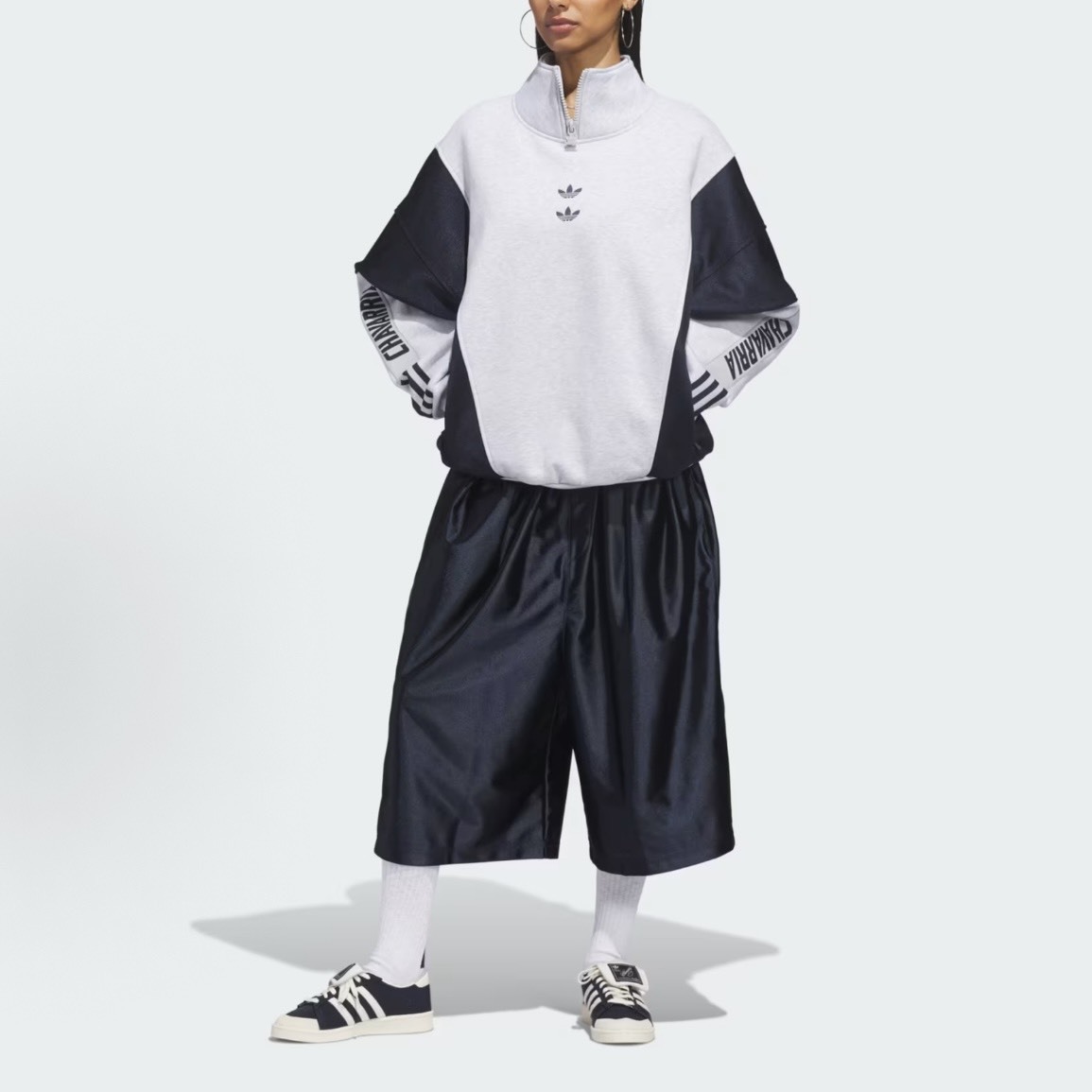 【代購】adidas Originals × Willy Chavarria WATSONVILLE Mockneck 半高領長袖衛衣｜親膚棉質 寬鬆廓形 運動休閒套頭上衣 男女同款