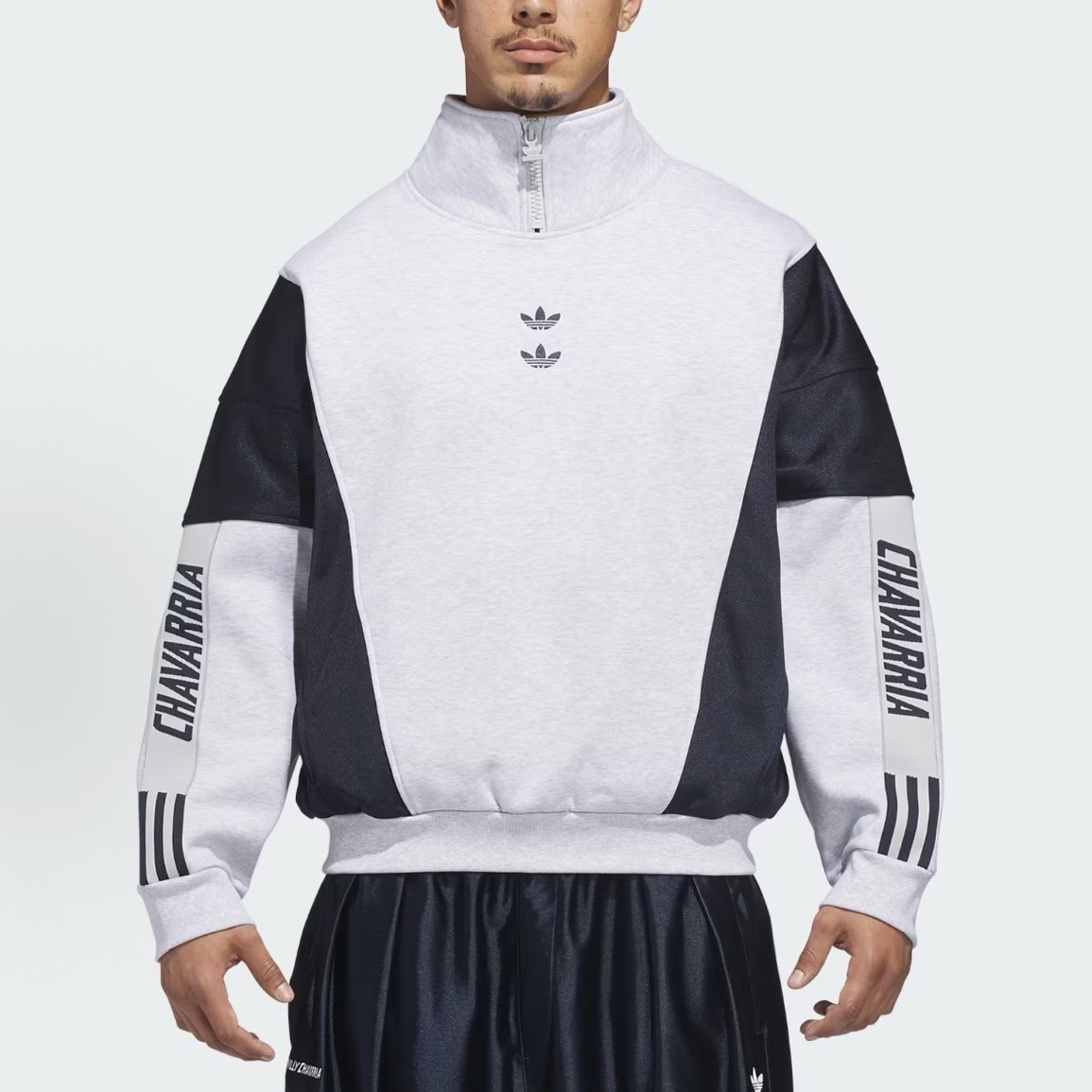 【代購】adidas Originals × Willy Chavarria WATSONVILLE Mockneck 半高領長袖衛衣｜親膚棉質 寬鬆廓形 運動休閒套頭上衣 男女同款