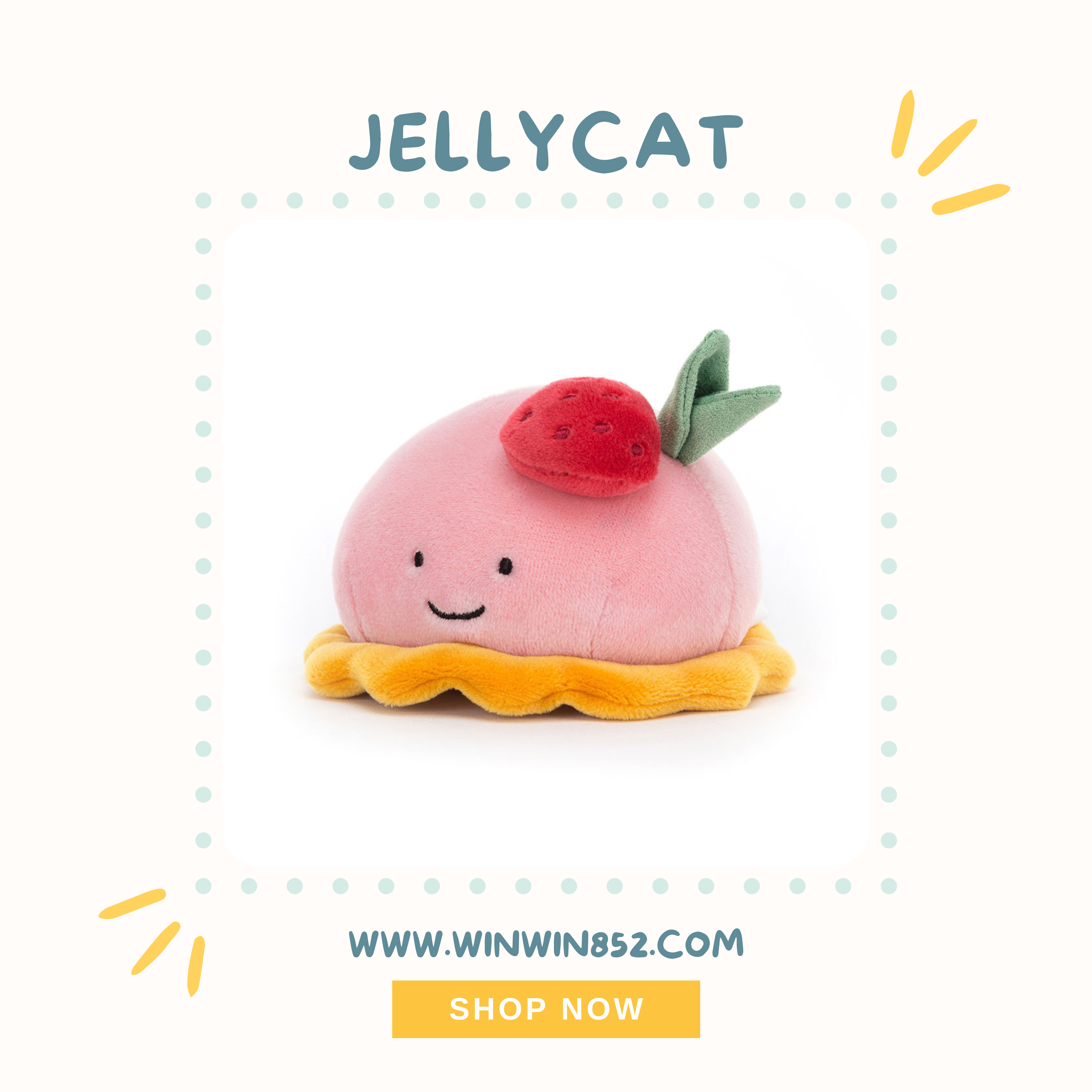 Jellycat Pretty Patisserie Dome Framboise