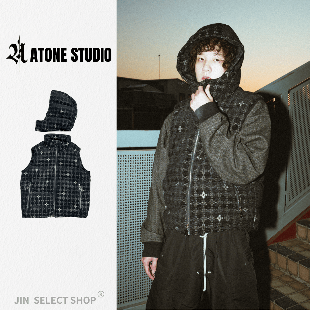 ATONE Custom Jacquard Puffer Vest 光澤滿版Logo充棉背心