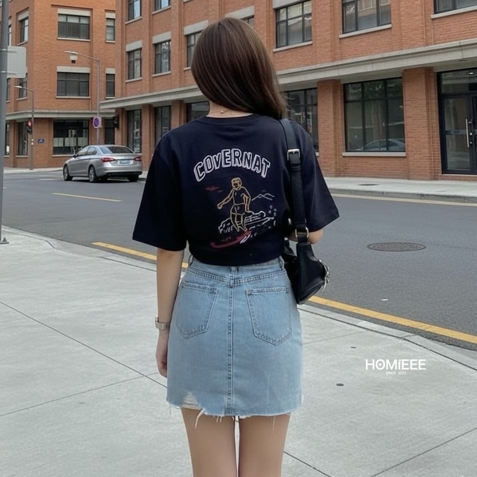 Covernat 短袖 衝浪 海島 塗鴉 深藍 白色 男女可穿 [CO1804SL20]