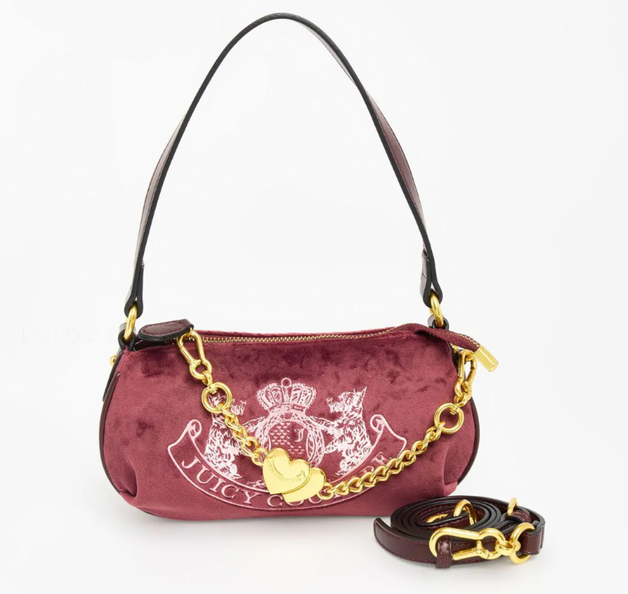 英國代購 (獨立訂單)-JUICY COUTURE Brown Velvet Hobo Shoulder 🎄香港現貨🎄