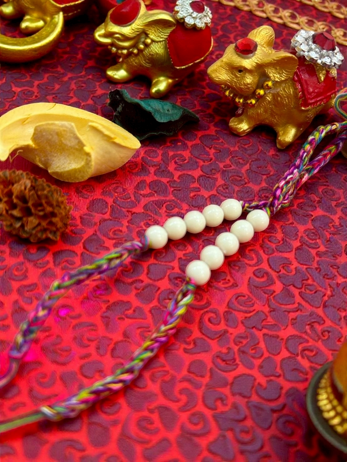 五珠彩色手繩｜金、木、水、火、土法力五珠、平安、招財手繩