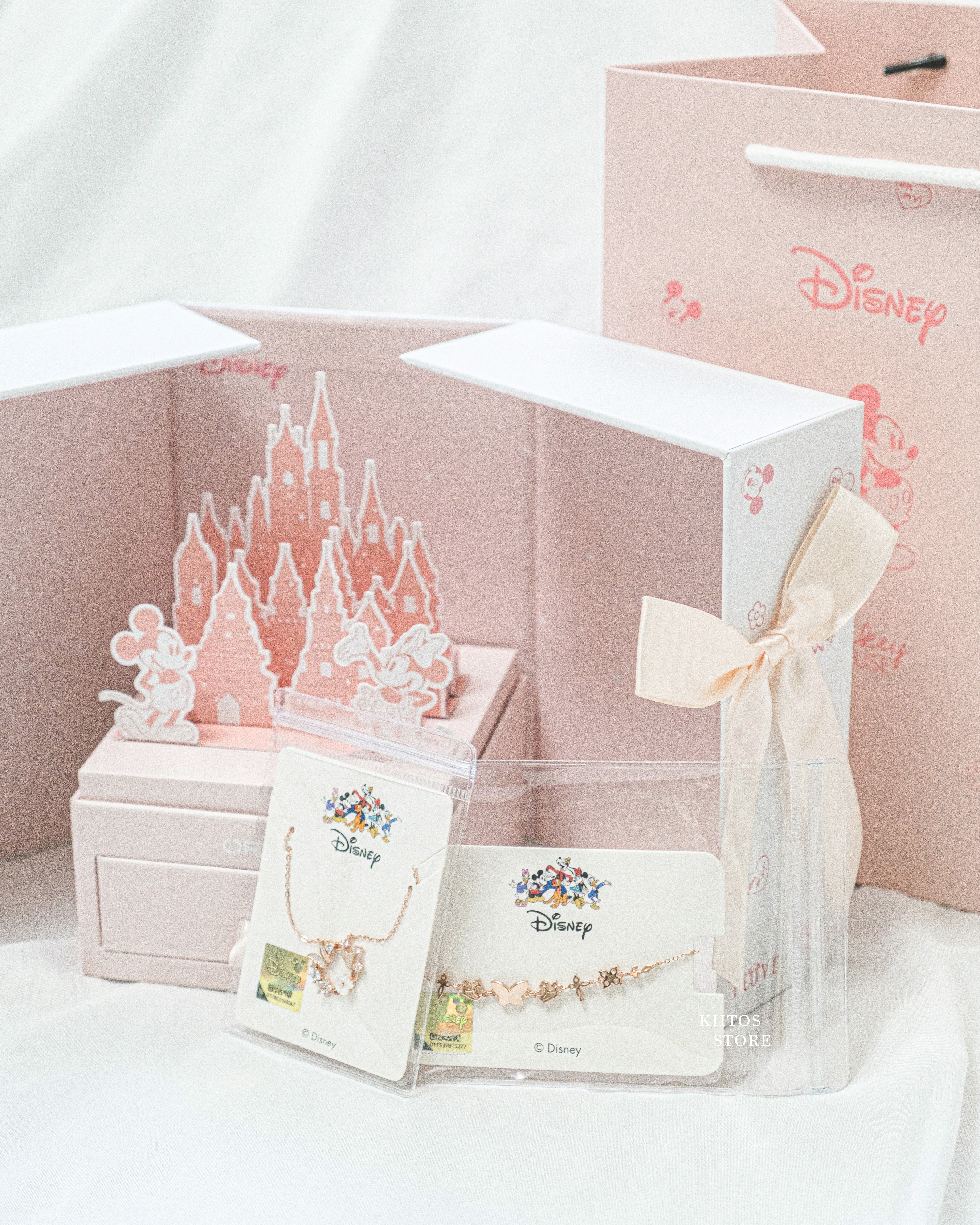 【現貨】Disney 迪士尼官方正品 公主系列 S925 花蝶之約 城堡禮盒 飾品 項鍊 手鍊