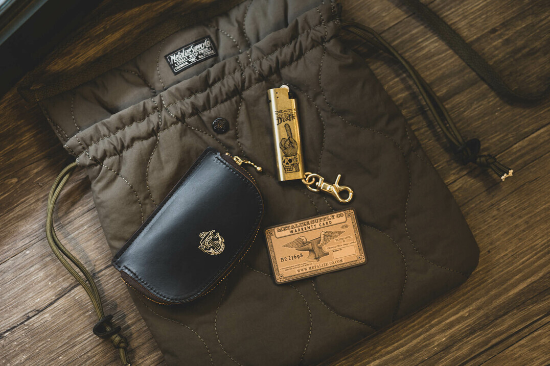 【METALIZE】M.S.C海錨系列 - 茶芯植鞣皮革拉鍊卡片夾