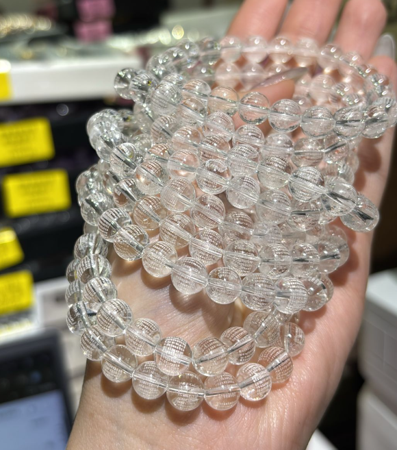 260124 - C45  8mm+白水晶心經雕刻手串