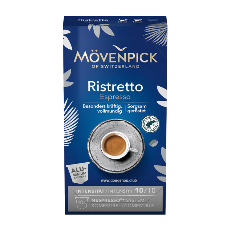 Mövenpick Ristretto 咖啡膠囊 (10 粒裝) 中度烘焙 - 兼容 Nespresso