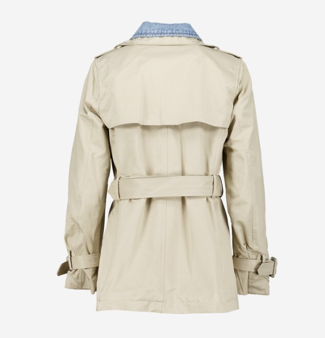 英國代購 (獨立訂單)-Porter & Ash  Beige Short Denim Bib Trench Coat 🎄🎄香港現貨🎄🎄