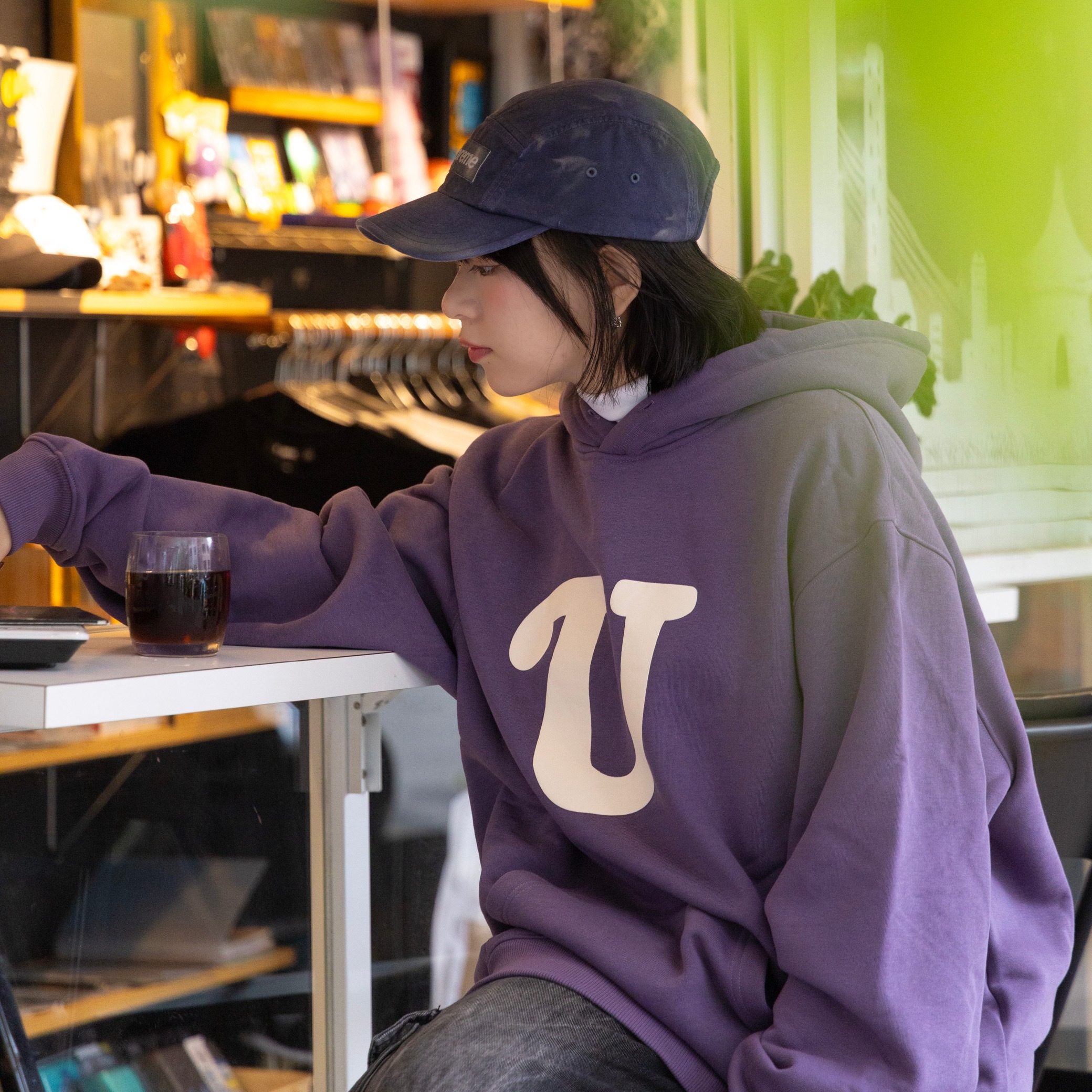 L.PARK - Heavyweight 350G UF Graphic Oversize Hoodie " LH-25AW01 "