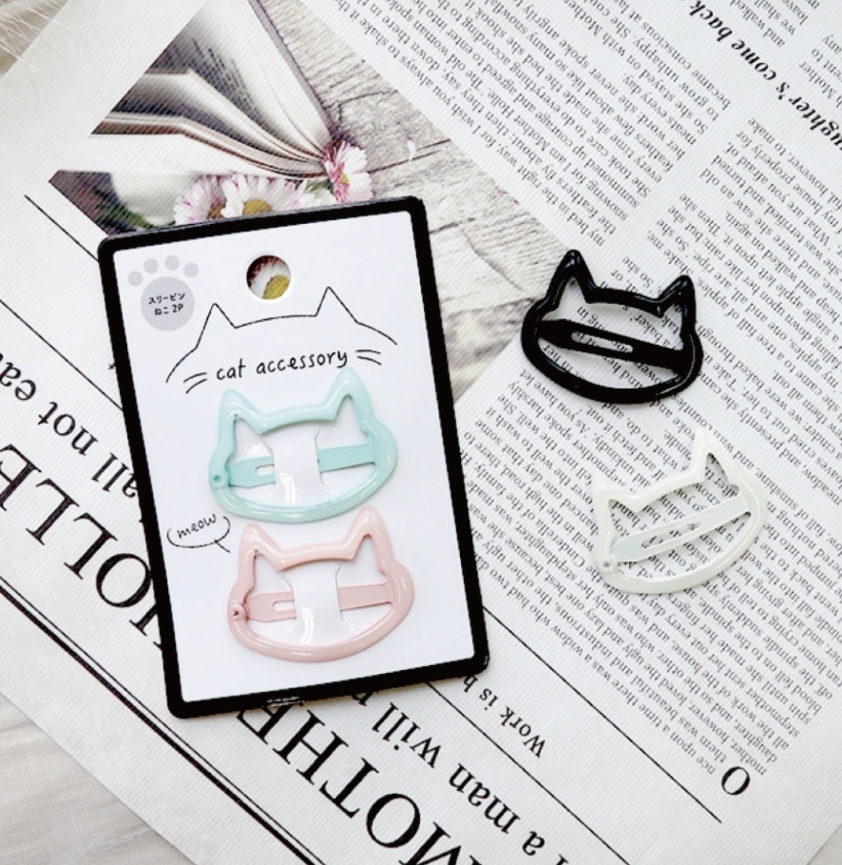 JP 貓貓造型啪啪髮夾 2個 9239 TK260124