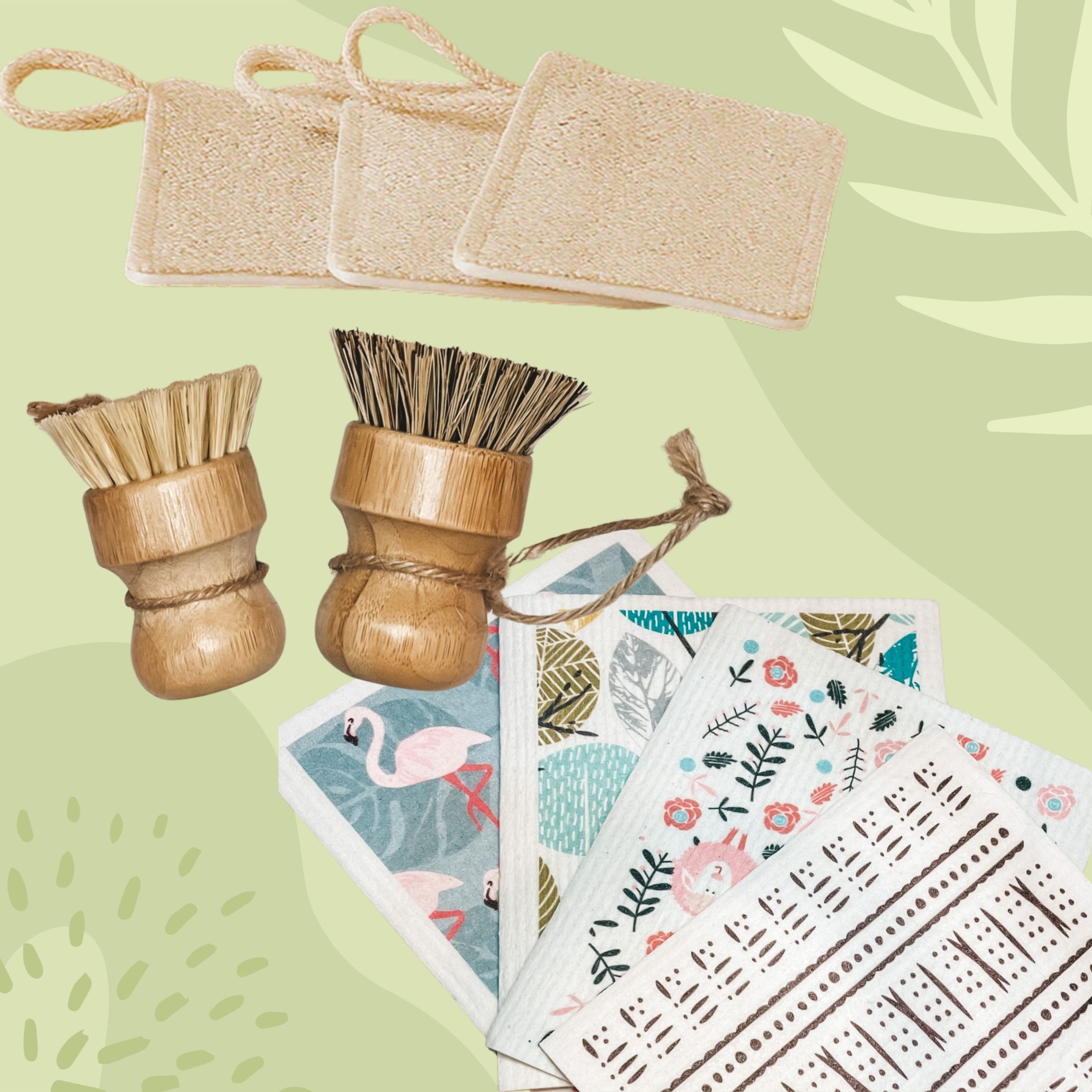 【優惠組合】廚房潔淨必備三套組｜軟硬短刷＋木漿棉抹布＋絲瓜絡菜瓜布