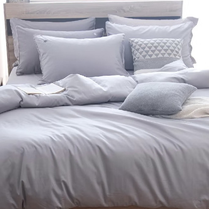 白金埃及棉床包兩用被組  |  雲水藍