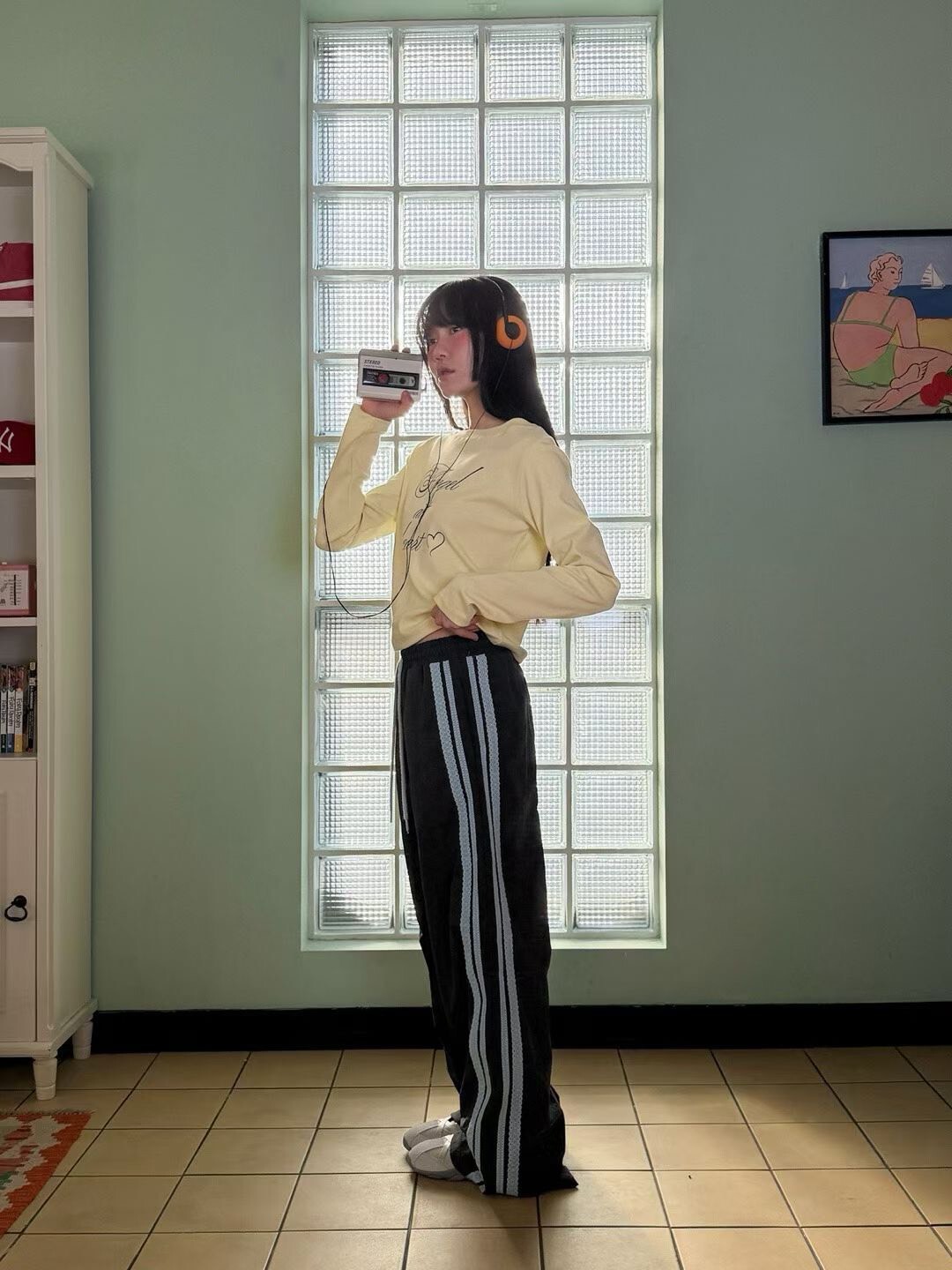 邊蕾絲運動長褲