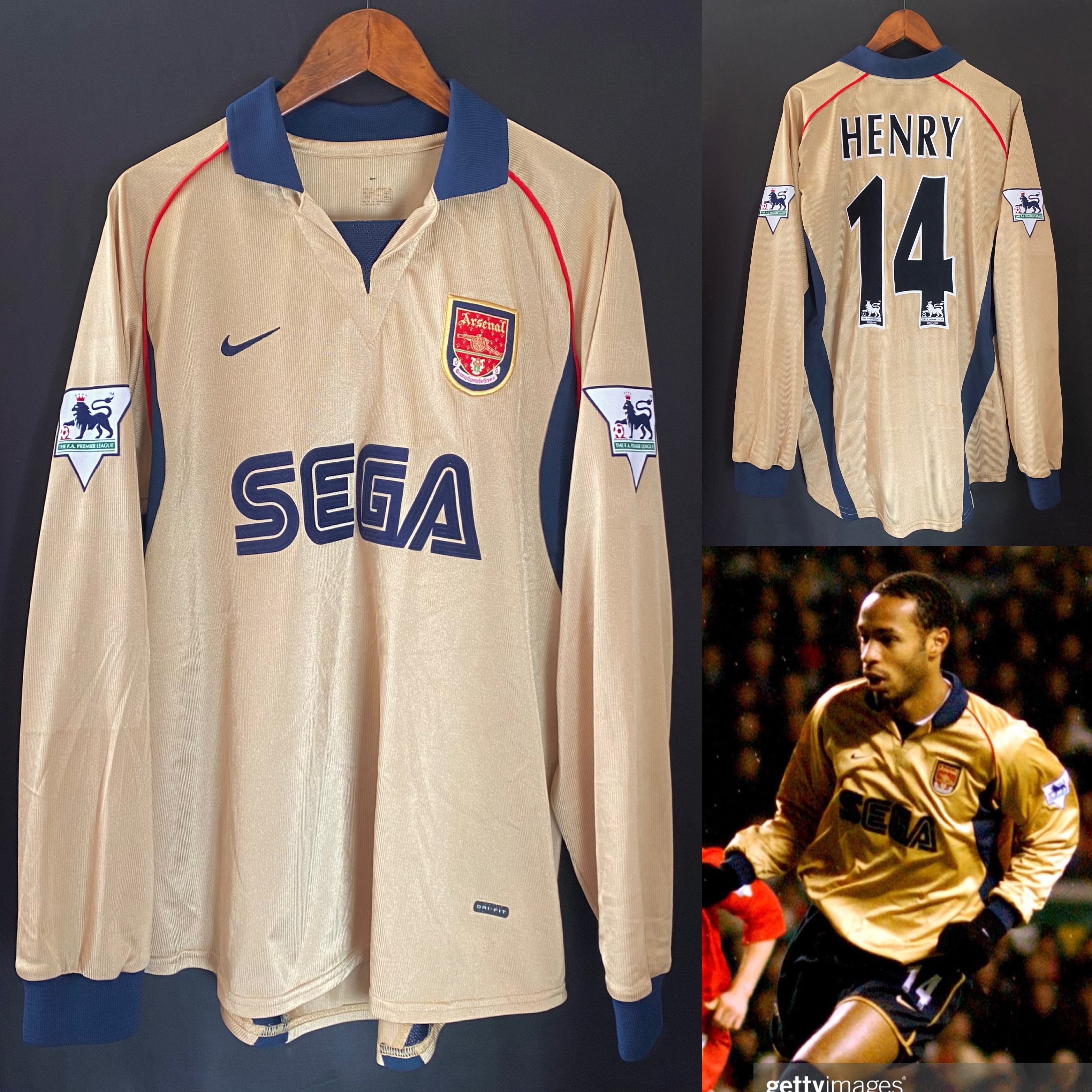 Arsenal 2001-2002 Nike L/S Third Shirt #14 HENRY
