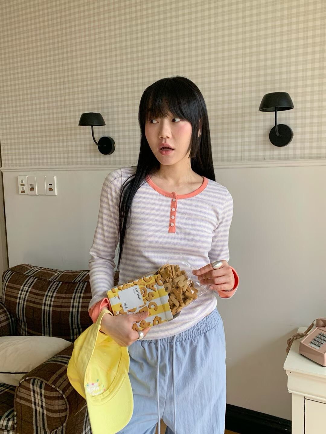 BABY色條紋長袖T