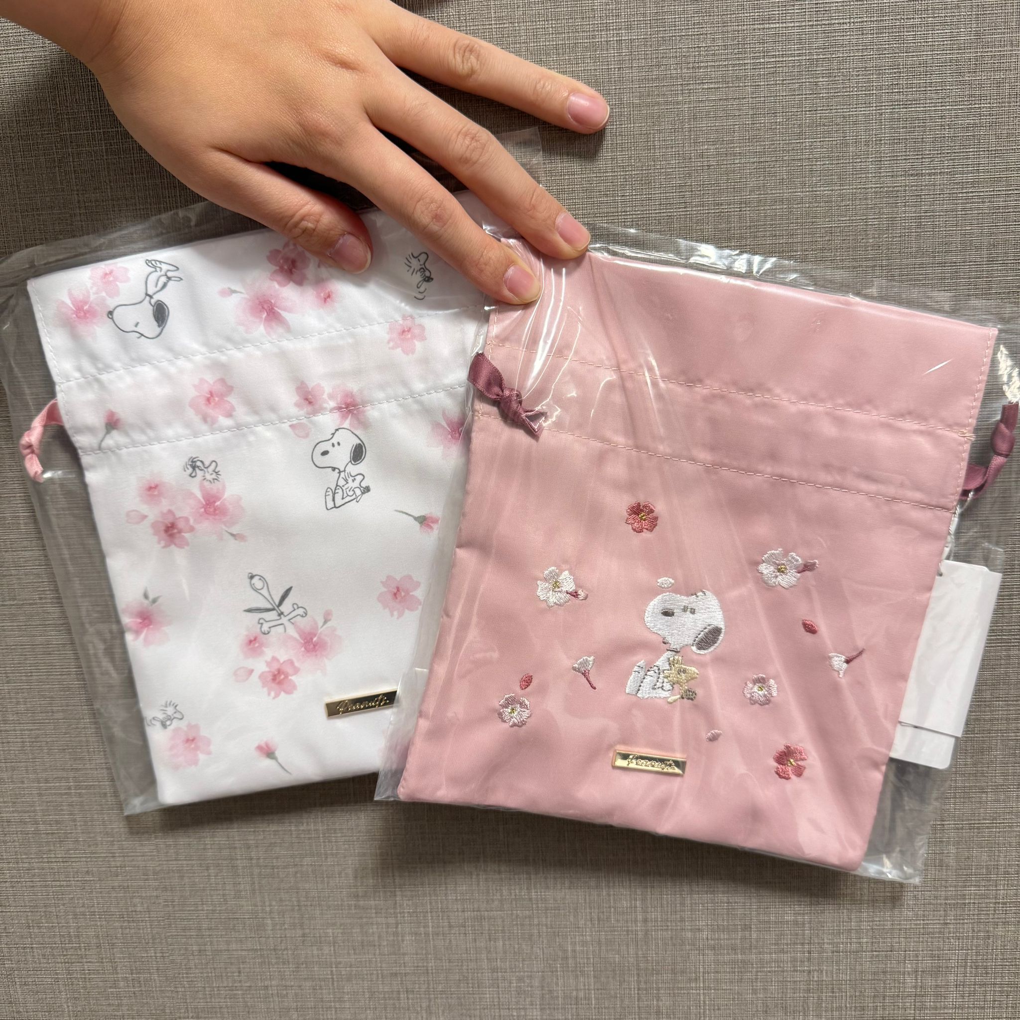 【櫻花限定】JP Snoopy 刺繡造型索袋 3375 3380 TK260124