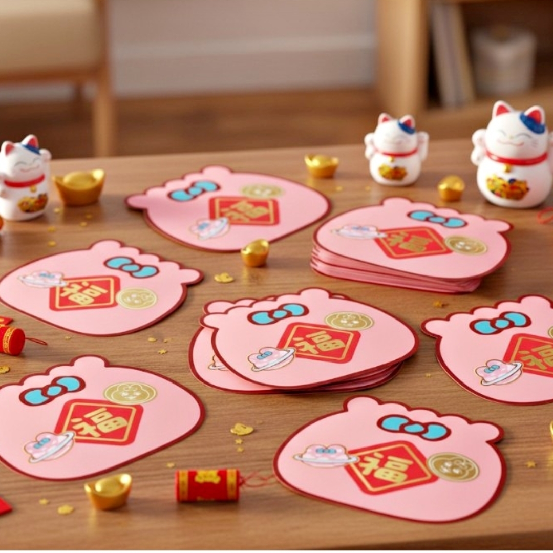 褲褲兔 底褲兔| 造形燙金利是封套裝 4P