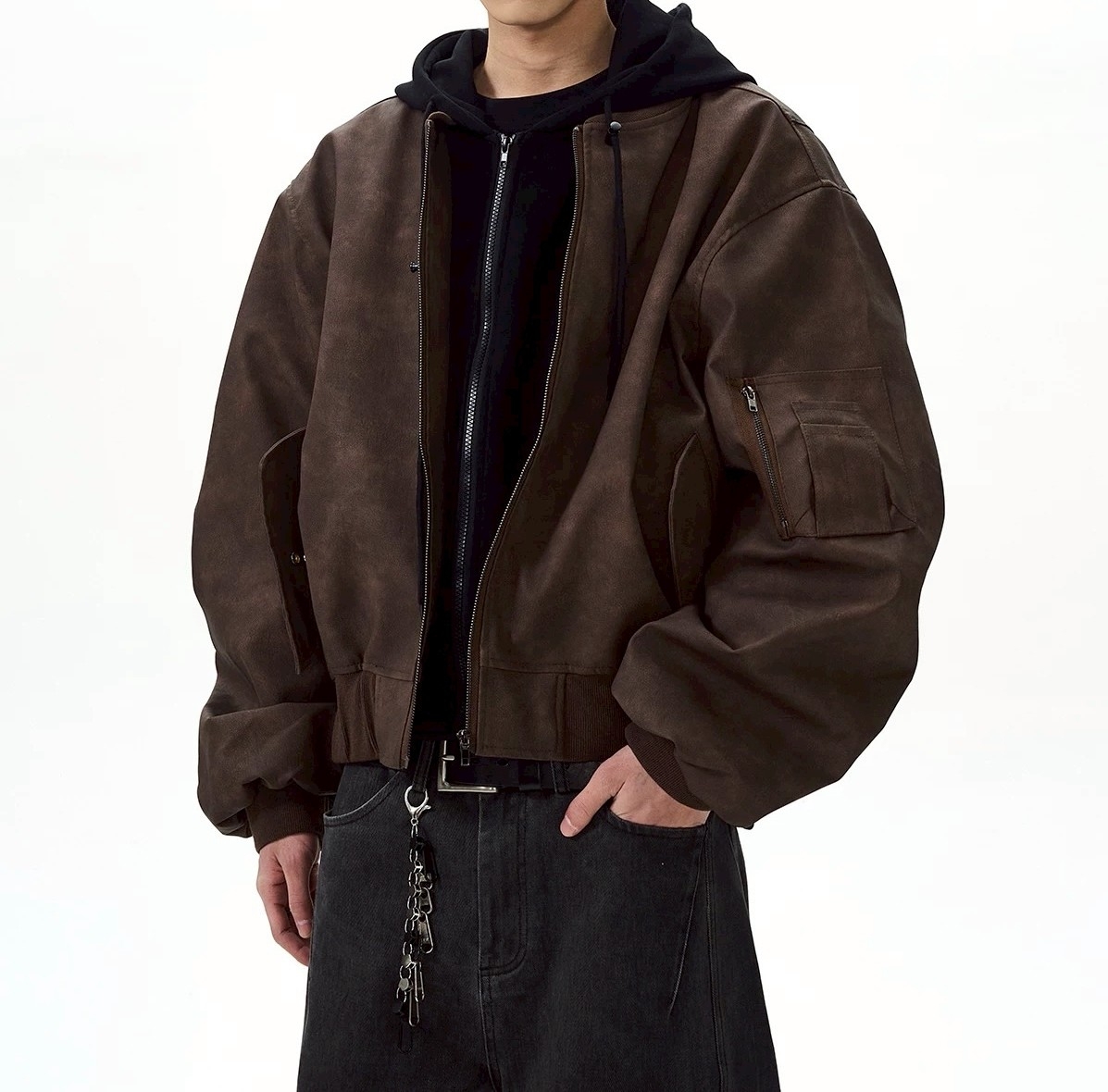 『RB』clean fit boxy 連帽短寬外套